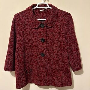 Kim Rogers Leopard Print Women’s 1X Red & Black Office Contemporary Business